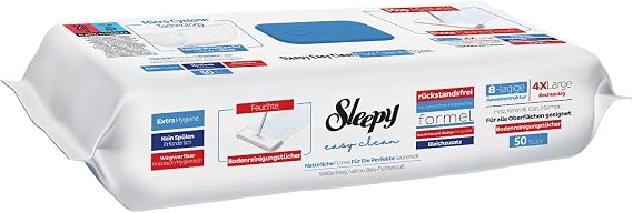 Sleepy Easy Clean MOP Disposable Floor Cleaning Towel, 50 Mop Compatible Wipes (PIN BLUE)