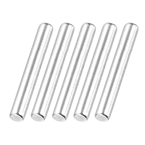 sourcing map 60 Pack Dowel Pin Wheel, 2x10mm Steel Hex Wheel Hub Nut Pin Replacement for DIY RC Car Truck Boat Helicopter Model Part, Silver
