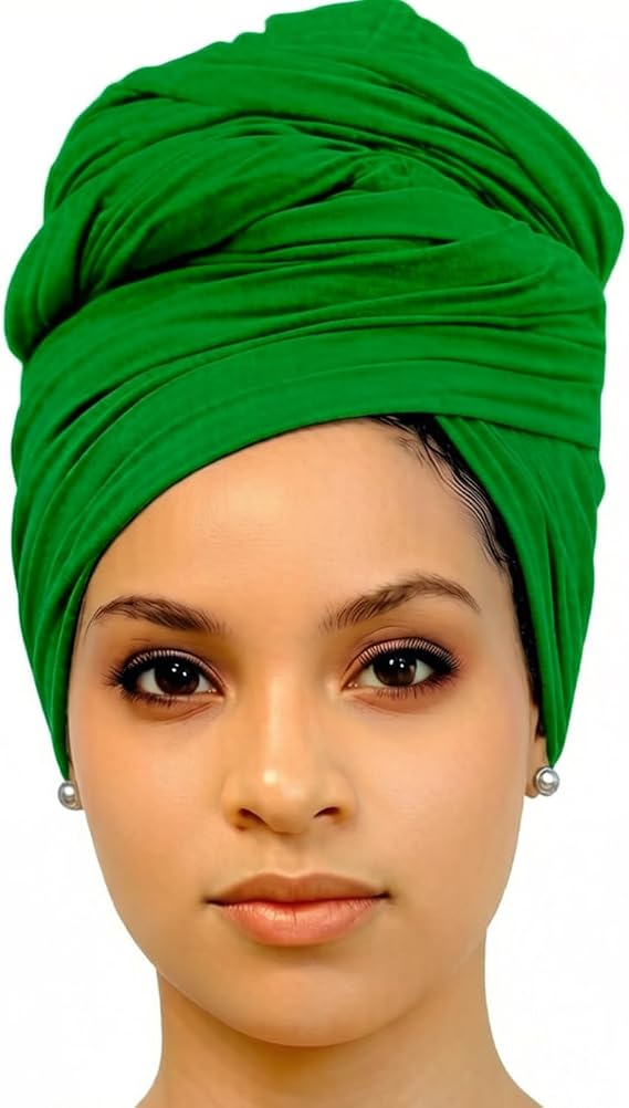Harewom Head Wraps for Black Women Stretch Head Scarf Long African Hair Wrap Turban Jersey Headwraps Headbands
