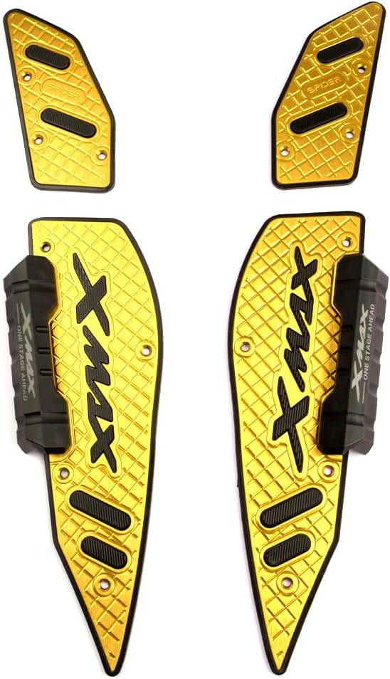 X-max オートバイペダル フットペグ サイドスタンド Cnc アルミニウム合金 フロント フットステップ フットプレート フットレストペダル Yamaha X-max 300 2017-2024用 ゴールド