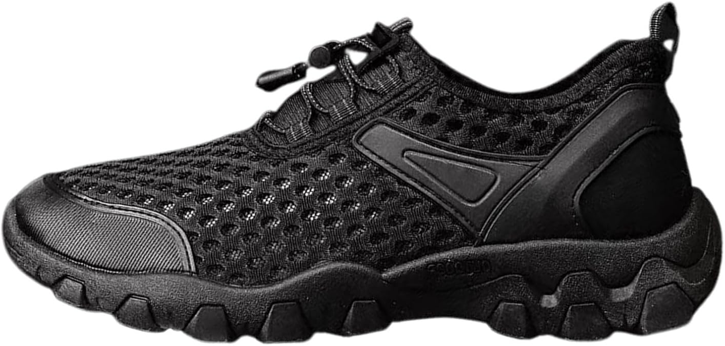 Mens Walking Shoes Non-Slip Trekking Hiking Boots Outdoor Travelling Mountain Climbing Shoes Breathable Low Rise Arch Support Mesh Trainers Stable Backpacking Camping Sneakers Footwear