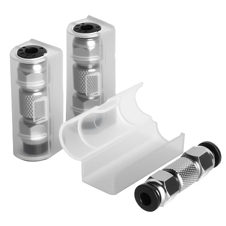 3PCS PTFE Tube Connector Stainless Steel Bowden Coupler Compatible with