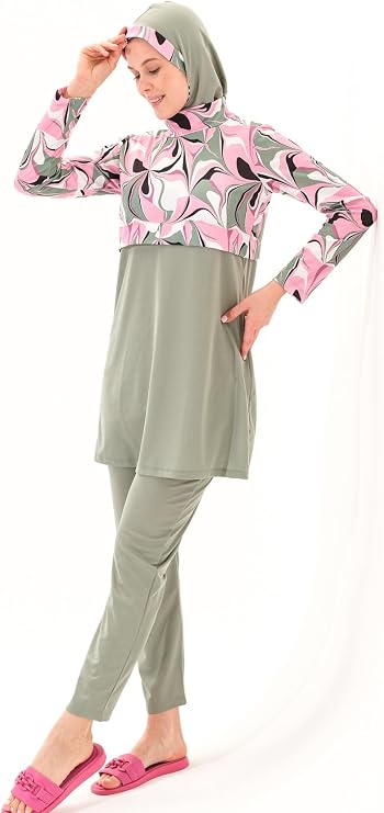 2156_Desen Fully Closed 3-Piece Hijab Swimsuit