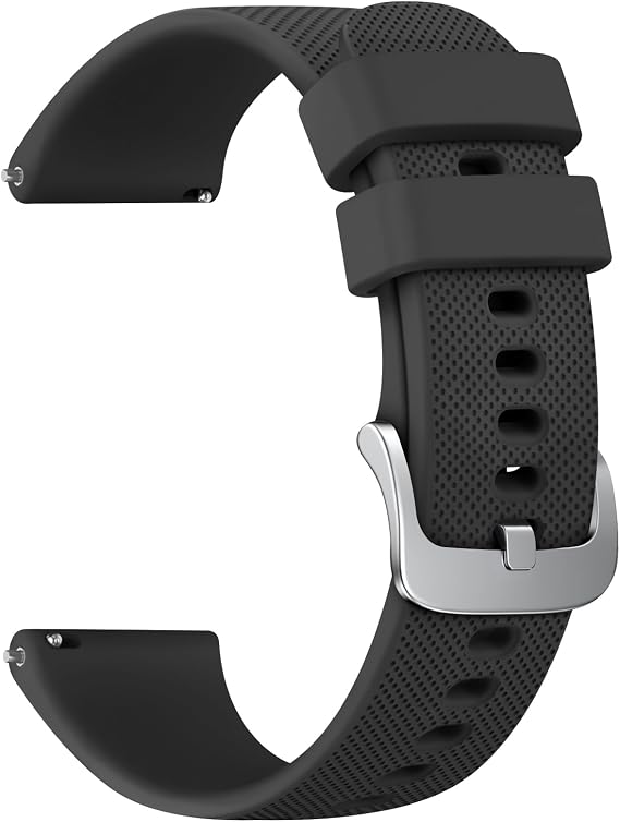 Silicone Watch Bands - Quick Release Waterproof Soft Rubber Replacement Straps with Silver Plated Stainless Steel Buckle 18mm 20mm 22mm