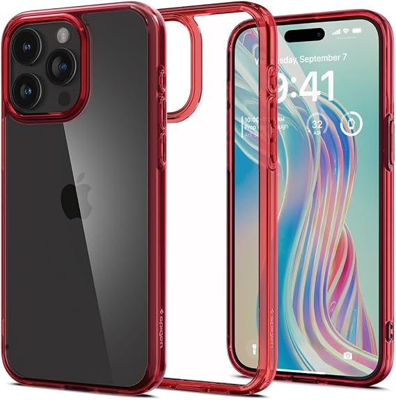Spigen Apple iPhone 15 Pro ile Uyumlu Kılıf Ultra Hybrid Deep Red - ACS07055