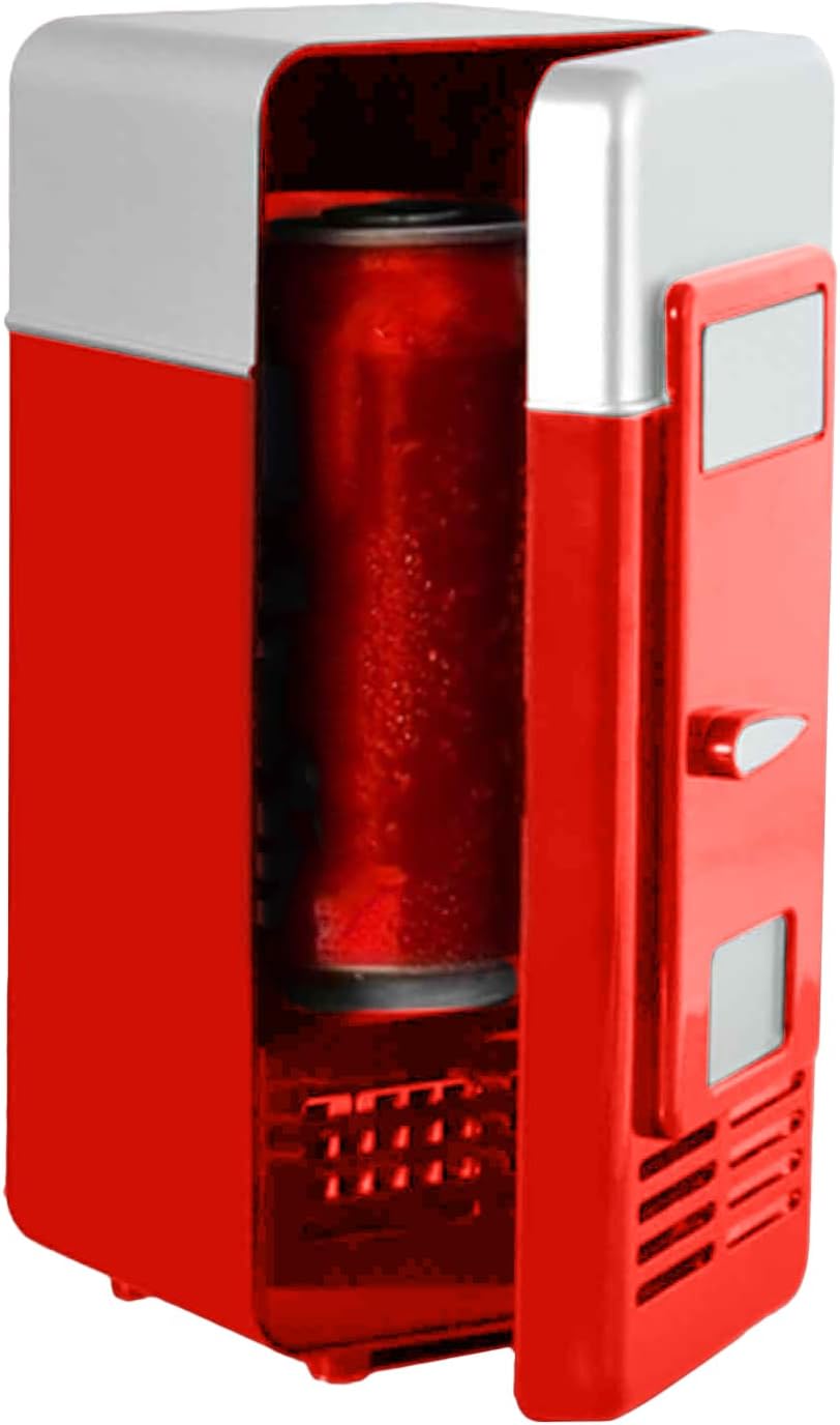 Mini Refrigerator USB Powered, USB Personal Refrigerator Beverage Can Cooler - Compact Plug-in Appliance Cooling and Heating Device for Teens Students Girls Family Boys