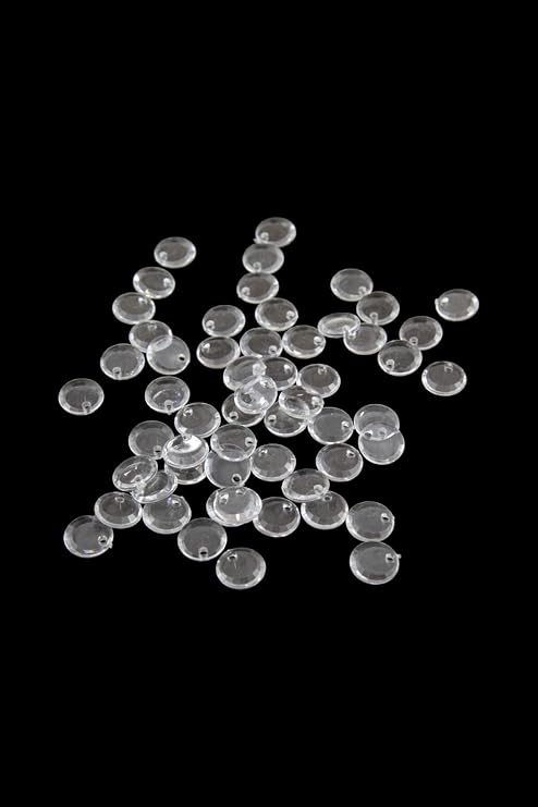 Serhat Aksesuar ve El İşçilik 15 mm Yandan Delikli Şeffaf Akrilik Pul Desen Boncuk (11 Adet)