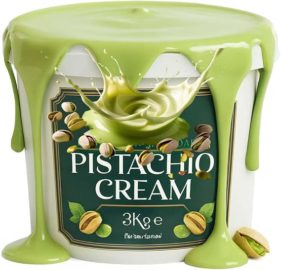 Premium Pistachio Cream Spread 3kg – Deliciously Smooth & Spreadable Pistachio Paste – Rich Nutty Flavour – Perfect for Baking, Desserts & Breakfast – Suitable for Vegetarians