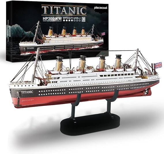 Piececool 3D Puzzle Metal RMS Titanic, Ship Transportation Craft Model Kits for Adults to Build, 3D Puzzles Adult Teens for 304 Stainless Steel, Ideal as Gifts, Home Decoration, 226 Pieces