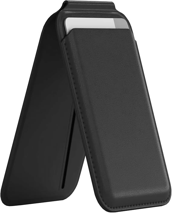 URUCHI Mag-Safe Standlı Manyetik Cüzdan iPhone 17/16/15/14/13/12 Serileri ile Uyumlu, Güçlü Mıknatıslı Kartlık, RFID Korumalı, Premium Deri, 3 Kart Kapasiteli, İnce ve Hafif Tasarım – Siyah