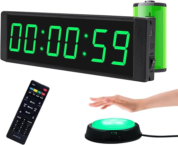 Gym Timer Clock for Home Gym, Interval Timer with Start/Stop Button &Remote