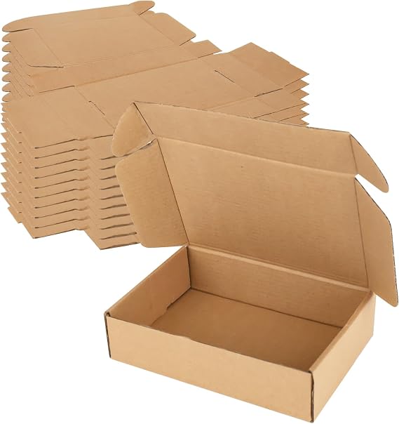 Small Cardboard Boxes, Brown Corrugated Shipping Boxes 7.3x5 x1.8 Inches (18.5x12.5x4.5 cm) Small Parcel Boxes, Packaging Mailing Boxes for Business, Posting, Storing or Gift(Pack of 10)