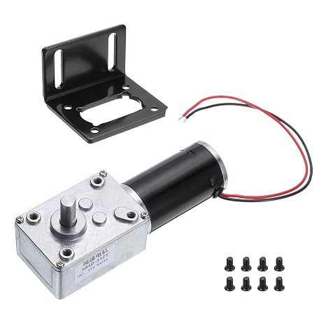 sourcing map DC 12V High Torque Turbine Worm Geared Motor with 8mm Shaft