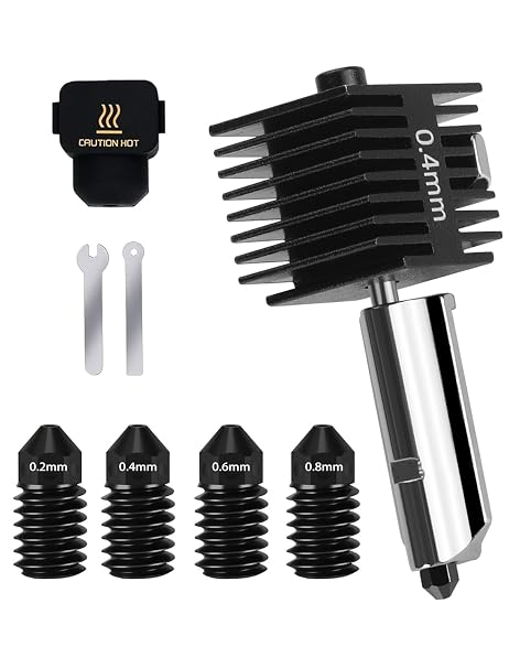 3D Printer Nozzle for Bambu Lab A1/A1 Mini Printer, 0.2MM 0.4MM 0.6MM 0.8MM Upgrade High-Temperature Hardened Steel Hotend Replacements & Silicone Sock for Bambulab Accessories