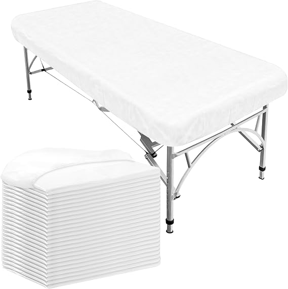 40 Pack Disposable Fitted Massage Table Sheets, 220 x 100 cm Spa Bed Covers