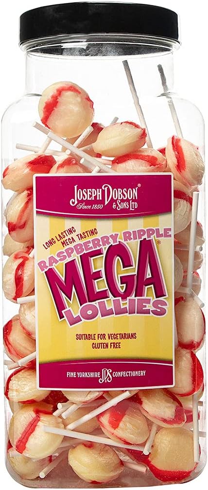Joseph Dobson & Sons Raspberry Ripple Mega Lollies 1.99 kg (Pack of 1)
