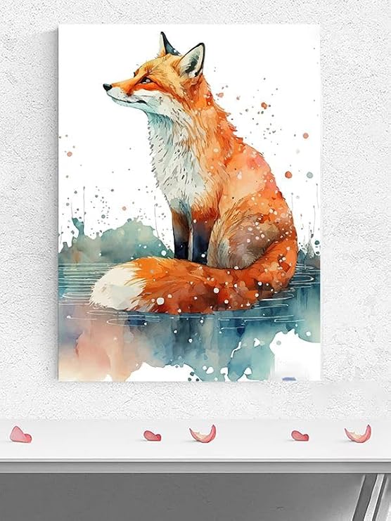Postermanya (pster1033) Kavuniçi Tilki Hayvan Poster - Afiş - Dekoratif Duvar Posteri 30 x 40