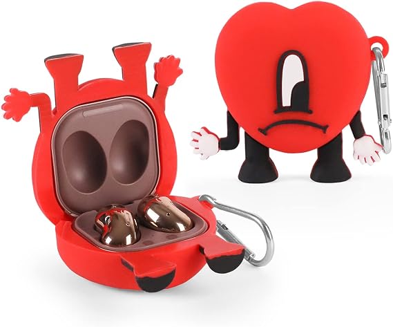 Silicone Case with Keychain for Samsung Galaxy Buds2 Pro (2022), Buds Pro (2021), Buds Live (2020) (3Dlove)
