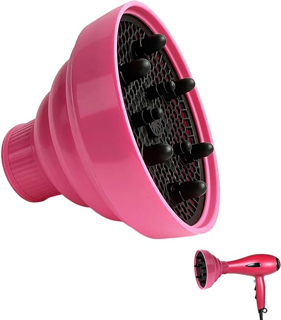 Rose Pink Universal Diffuser for Hairdryer, Hair Dryer Diffusers Portable Diffuser Hairdryer, Universal Hair Diffusers Collapsible for 4.3-4.5cm Hairs Drye, Applicable to Salon or Home Use