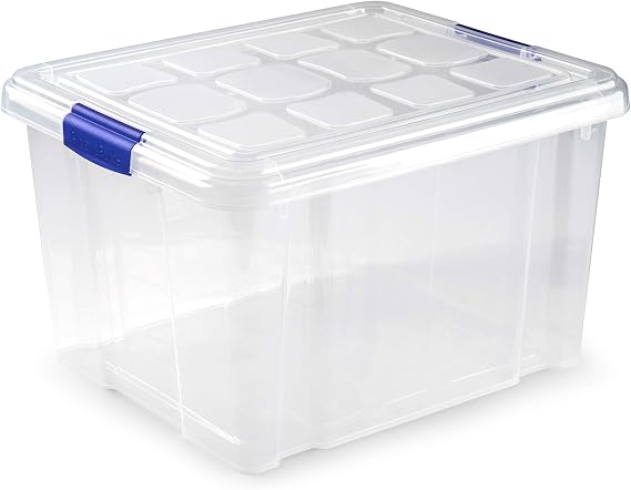 PLASTIC FORTE, Storage box, TRANSPARENT, 25 Litres, without wheels