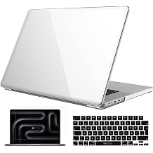 Apple Macbook Pro 14 inç M4 A3401 A3112 A3185 ile Uyumlu Parlak Kılıf + Siyah Klavye Kılıfı +Film ŞEFFAF