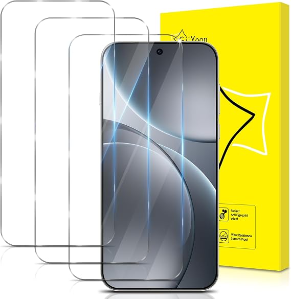 GiiYoon-3 PACK Screen Protector for Oppo Find X9 Pro Tempered Glass [HD Full Coverage] [Easy Installation] [Round Edge] [Scratch Resistant] [9H Hardness]