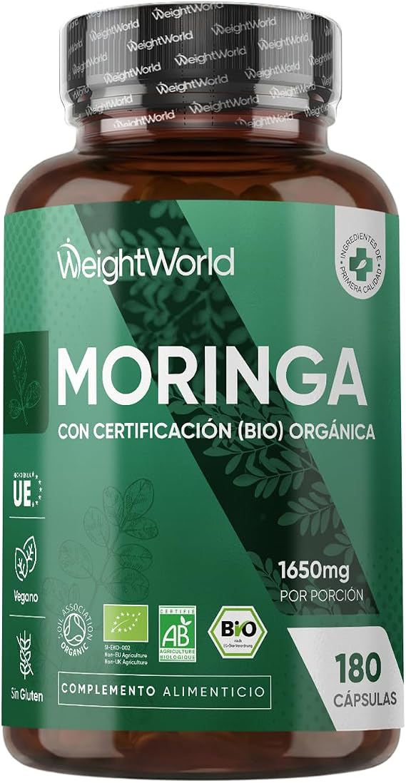 Moringa Oleifera Pure Organic 1650mg, 180 Vegan Capsules