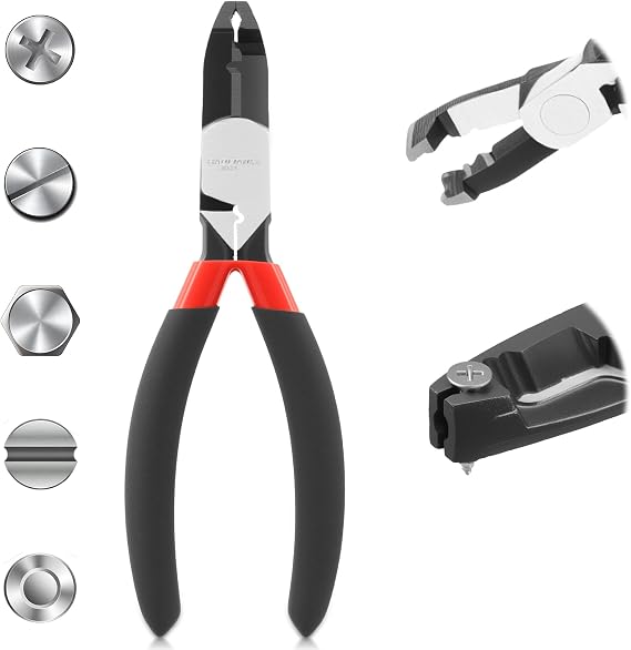 Screw Extractor Pliers Stripped Screw Remover Pliers with Non-Slip Grip Screws Plier for Tightening Loosening and Gripping Nuts and Bolts(6 inch)
