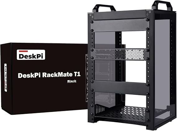 GeeekPi 8U Server Cabinet, 10 Inch Server Rack for Network, Servers, Audio, and Video Equipment, DeskPi RackMate T1 Rackmount (Black)