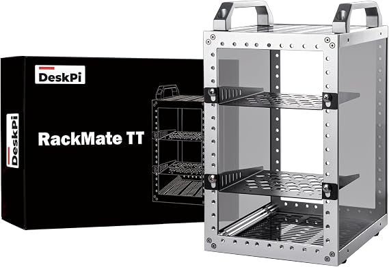 GeeekPi DeskPi RackMate TT Mini Server Rack for Mini PC, NAS, AV and Networking Equipment, 10" 3U/ 7" 5U Network Rack, 200mm Depth