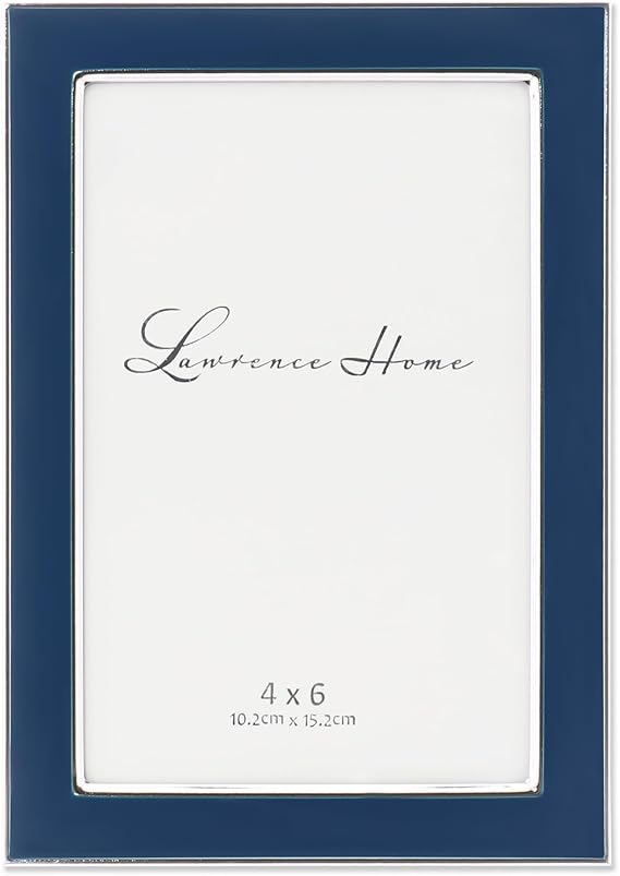 Lawrence Frames Metal and Enamel Picture Frame, Blue, 4x6
