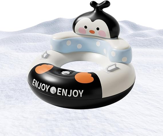 Snow Tubes Inflatable Thickened PVC Sled Penguin Backrest Design