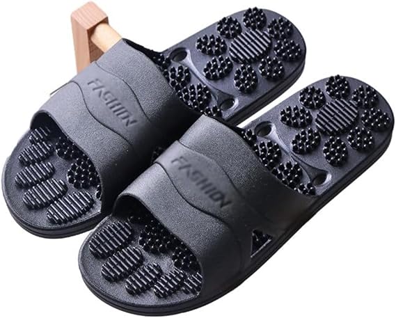 CHEWYZ Massage Slippers,Men & Women Acupressure Massage Reflexology Sandals Relief Plantar Fasciitis Sandals,Boost Circulation Improves Massage Therapy for Men Women Health(Size:EU 40/41,Color:Black)