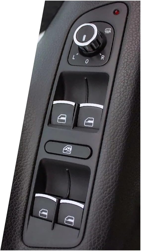 Power Window Master For VW For Golf 5 6 For GTI MK5 MK6 For Jetta For Tiguan For Passat B6 CC 5ND959857 Power Window Master Switch Control Button Switch Window Switch(Chrome)
