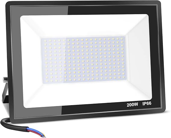 200W LED Floodlight, IP66 Waterproof Security Lights, Super Bright Lights LED 20000LM Outdoor Light, 6500K Daylight White Wall Light for Garden, Patio, Backyard, Front Yard, Garage