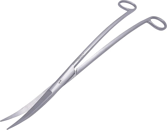 Innotech Aquarium Cleaning Wave Scissors Black Plant Scissors for Aquatic Plants (30 cm, Silver)