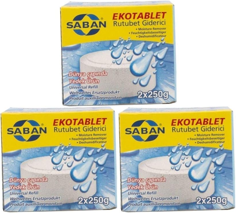 Saban Nem Alıcı Rutubet Giderici Yedek Tablet 3'lü 2 x 250 gram Natural