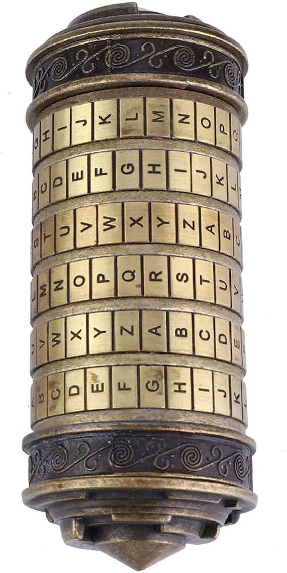 Generic Cryptex, Da Vinci Code Mini Cryptex Lock Puzzle Box with Compartments Da Vinci Code Secret Box Cool Romantic Birthday for Her Gifts