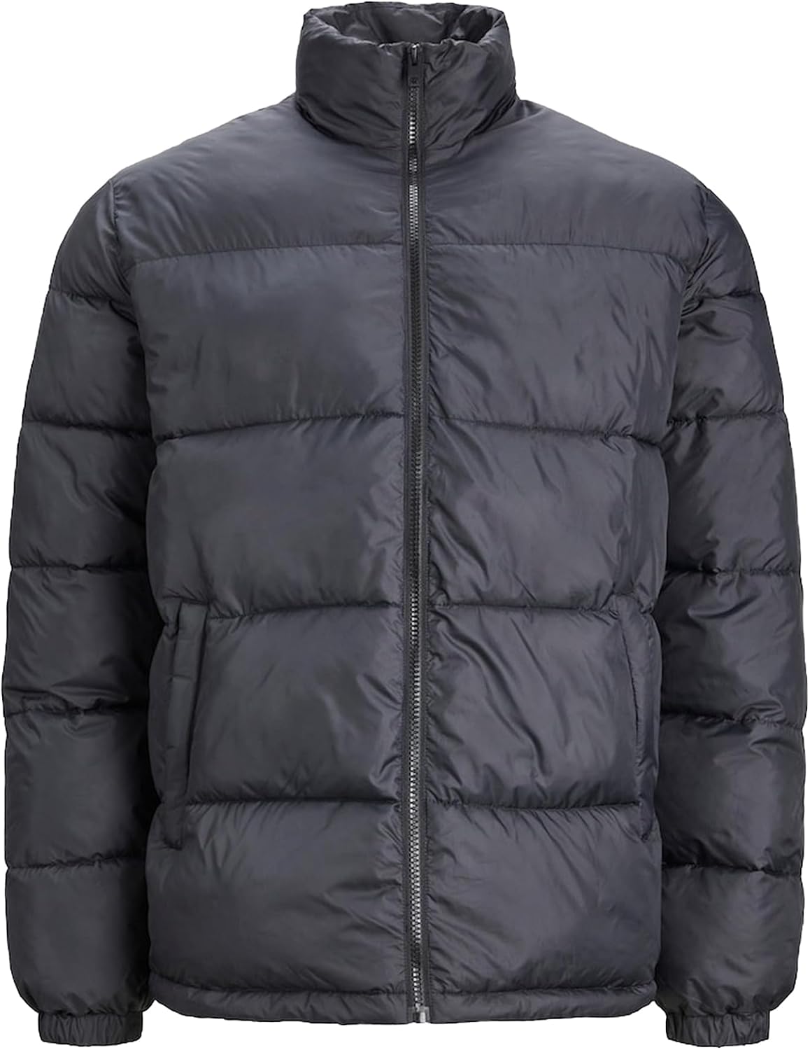 JACK & JONES Mens Black Puffer Jackets Smart Casual Long Sleeves Full Zip Fastening for Men UK