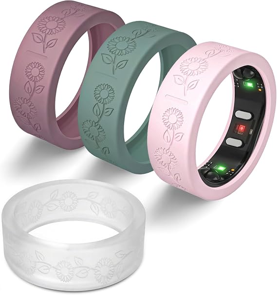 BlackPro 4 Pack Flower Ring Covers for RingConn Gen 3/Gen 2/Gen 2 Air Cover