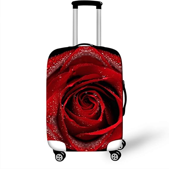 Trolley Case Protective Cover, DOTBUY 3D Print Premium Travel Suitcase Protector Elastic Anti-Scratch Dustproof Luggage Sleeve Cover Elasticized Washable (red,L (26-28 inches))