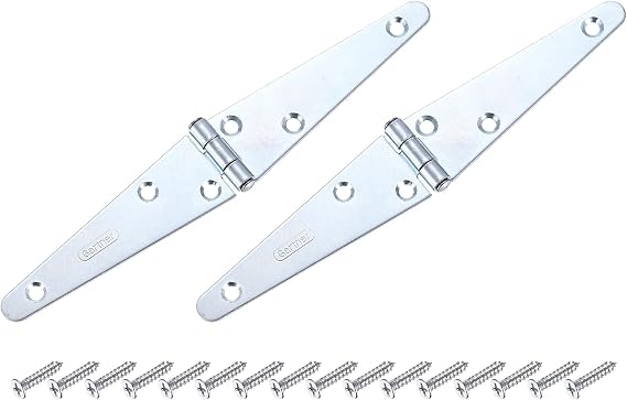 sourcing map Strap Hinges 4 Inch Shed Door Hinges Silver 2Pcs