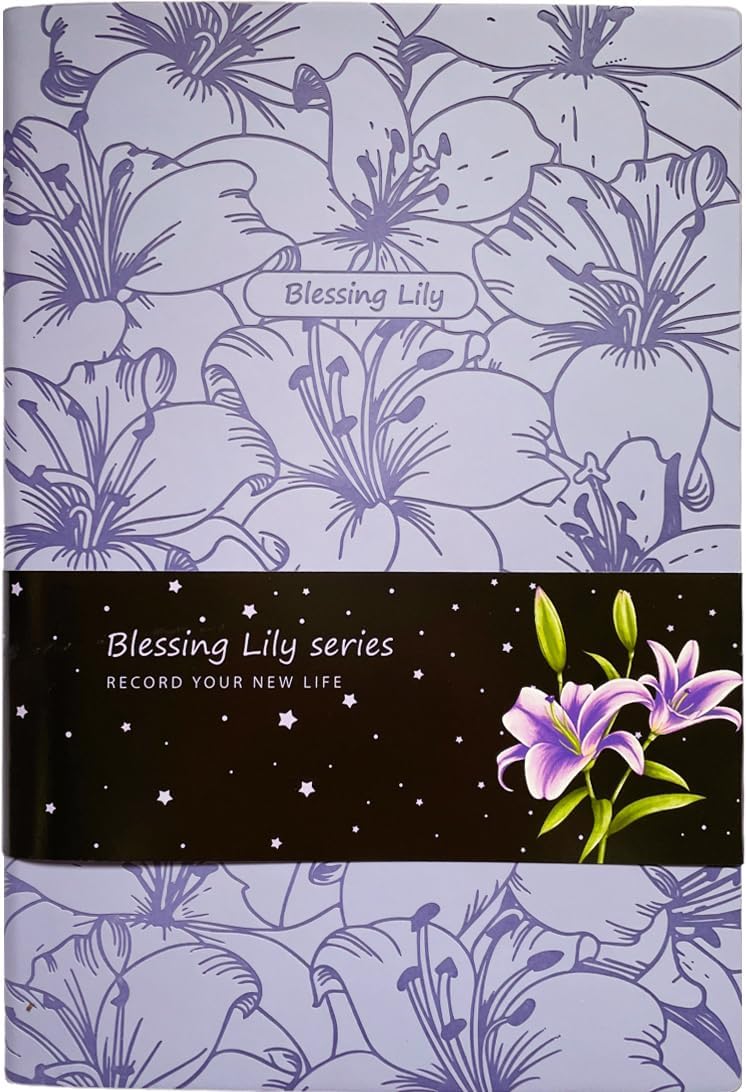 Soft Cover Journal, Art Journal, Sketch book, Thick Paper Sketchbook, A5, Drawing Notebook, Blank Page, Lay Flat, Unlined, Flower Cover, Purple