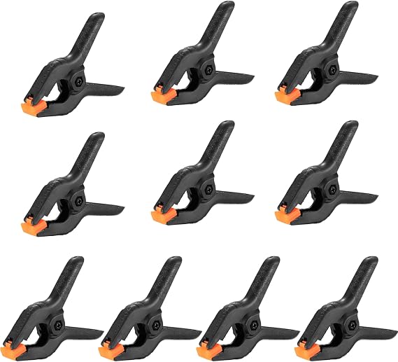 Pack of 10 Spring Clips 3 Inch Heavy Duty Nylon One-Handed Clamp