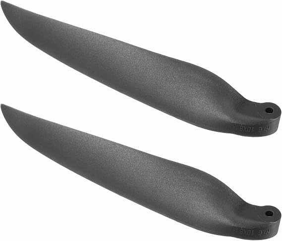 sourcing map RC Glider Propeller Replacement Prop Blades, 10x8 Inch RC Folding Propeller Nylon Blades Parts for Spinner D28-D48mm Glider Airplane Prop Replacement(Black, 1 Pair)