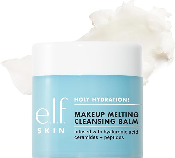e.l.f. SKIN Holy Hydration Makeup Cleansing Balm, Facial Cleanser and Makeup Remover, Infused with Hyaluronic Acid to Hydrate Skin, Vegan & Cruelty Free