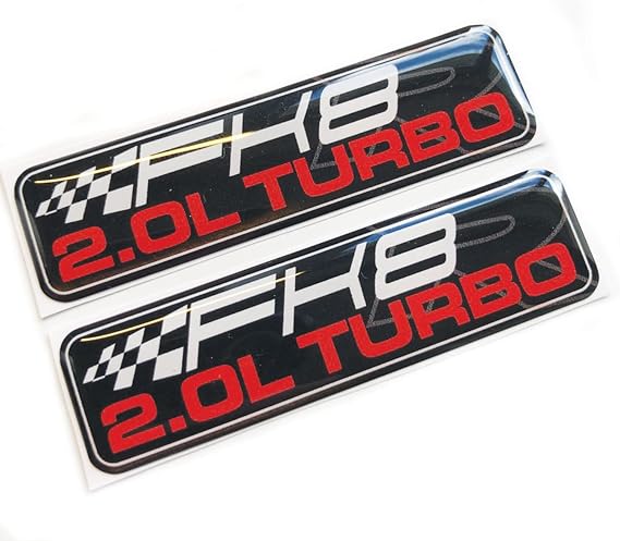 Concept Graphics FK8 2.0L Turbo Wing 3D Domed Gel Decal Sticker Badges Emblems Fits Honda Vtec Type R
