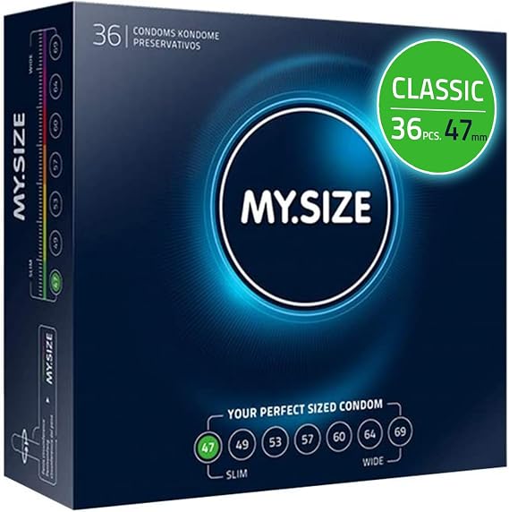 MY.SIZE Condom 47mm, Tight Fit, 36 Pieces - Perfect fit and a Suitable Size for Everyone
