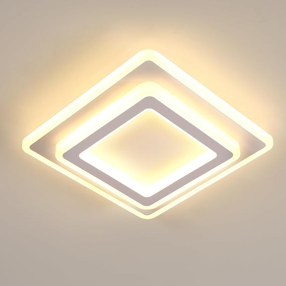 Toolight LED Ceiling Light Square, 44W 4950LM Modern Acrylic LED Ceiling Lamp White, Bright Ceiling Lights for Living Room, Bedroom, Corridor, Hallway, Bathroom, Office, Warm Light 3000K [Energy Class E]