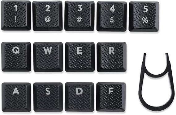 13 textured tactile backlit keycaps compatible with GL tactile switches Logitech G813/G815/G915/G913 TKL RGB mechanical gaming keyboard (black)